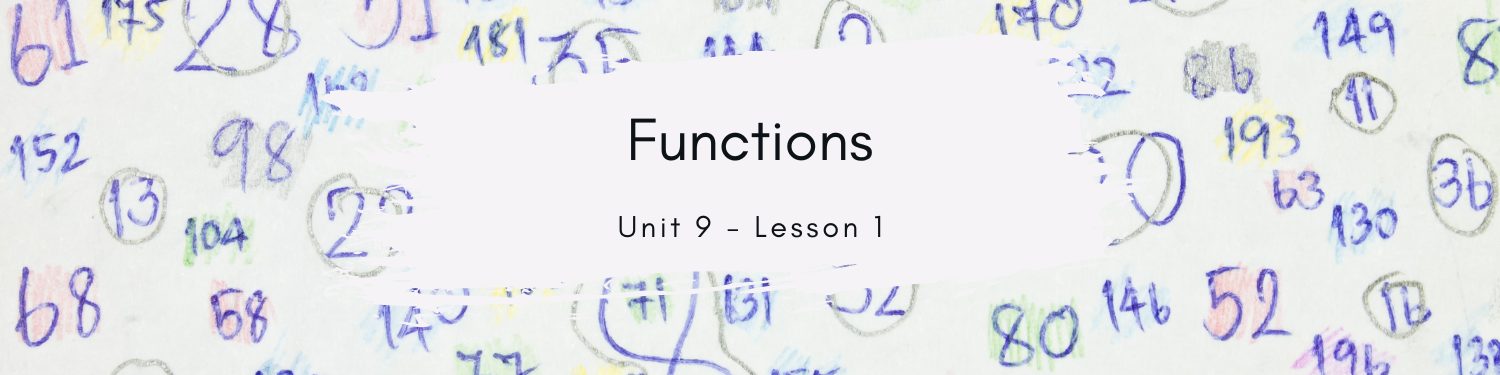 Lesson 1: Functions